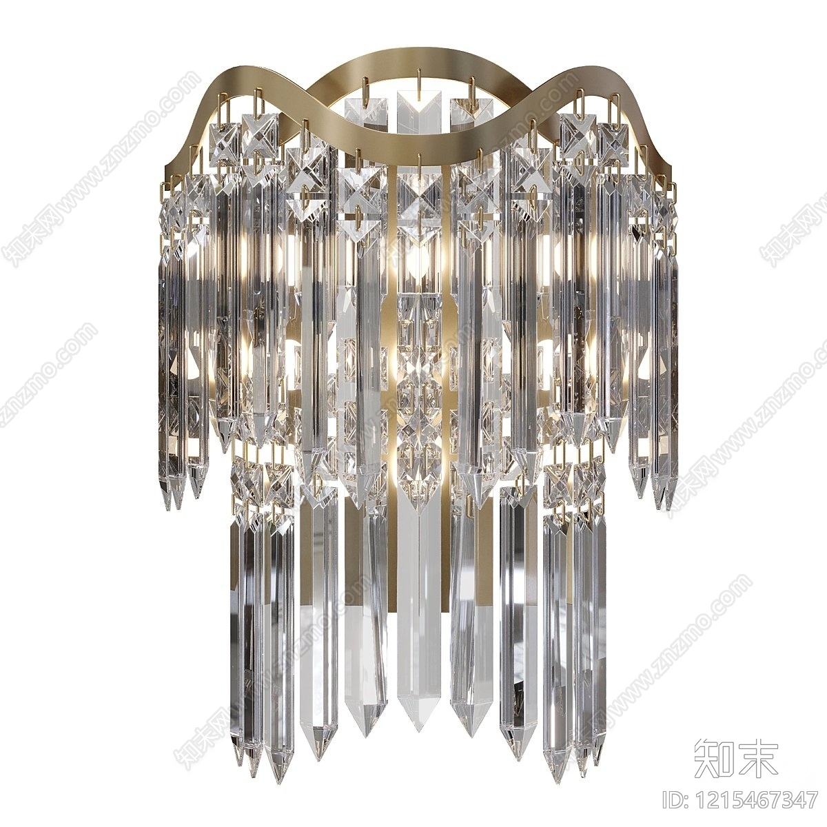 意式轻奢水晶壁灯3D模型下载【ID:1215467347】