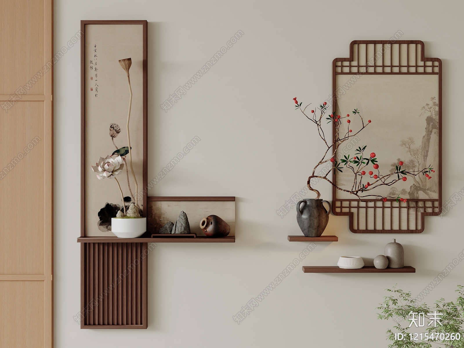 新中式挂件3D模型下载【ID:1215470260】