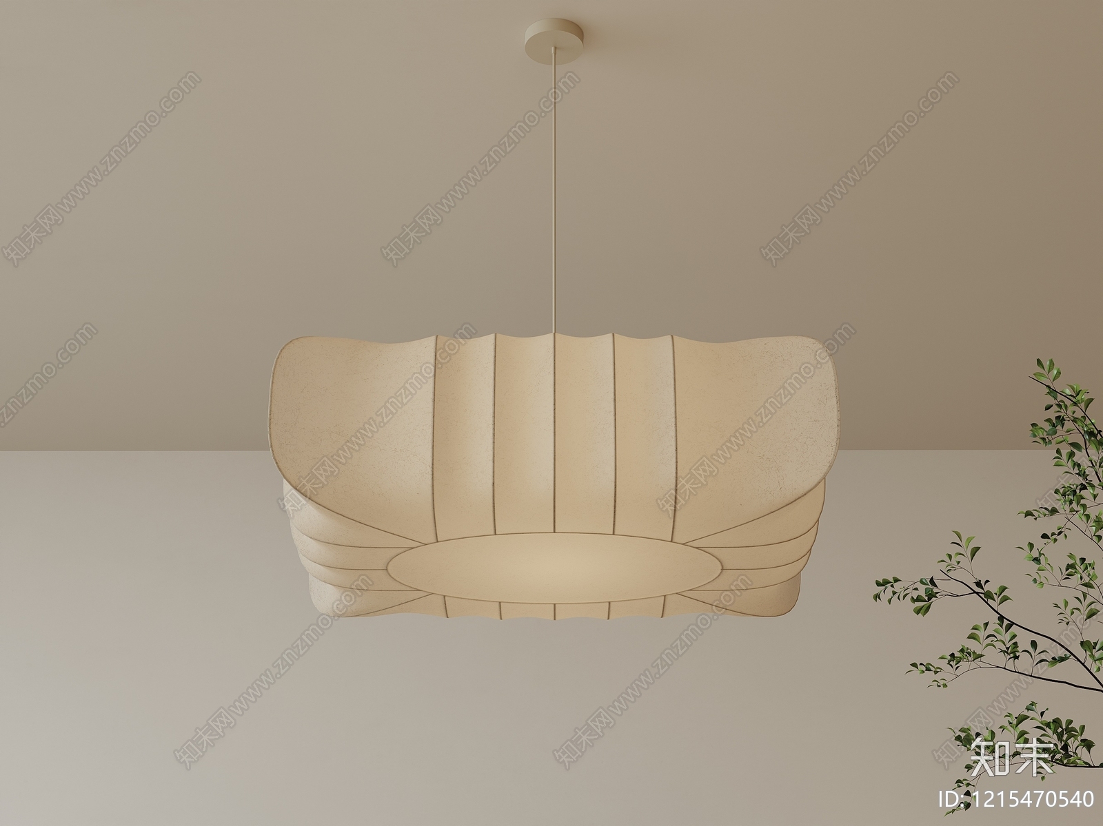 奶油风艺术吊灯3D模型下载【ID:1215470540】