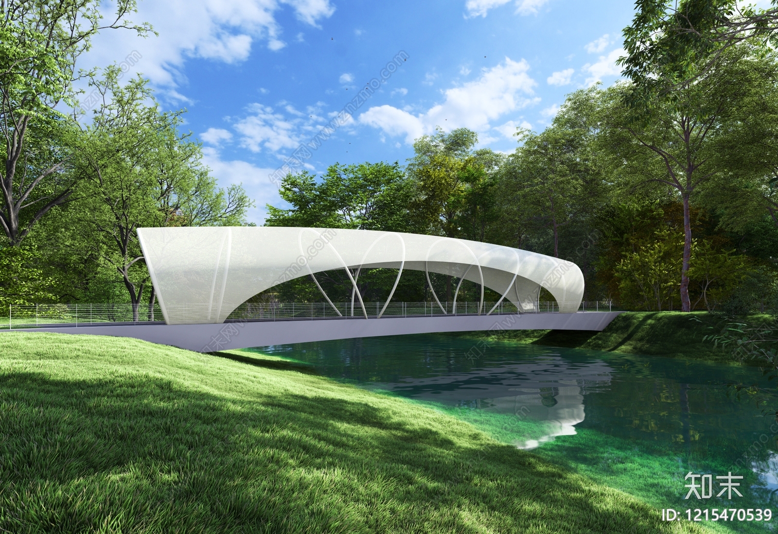 现代主义大桥SU模型下载【ID:1215470539】