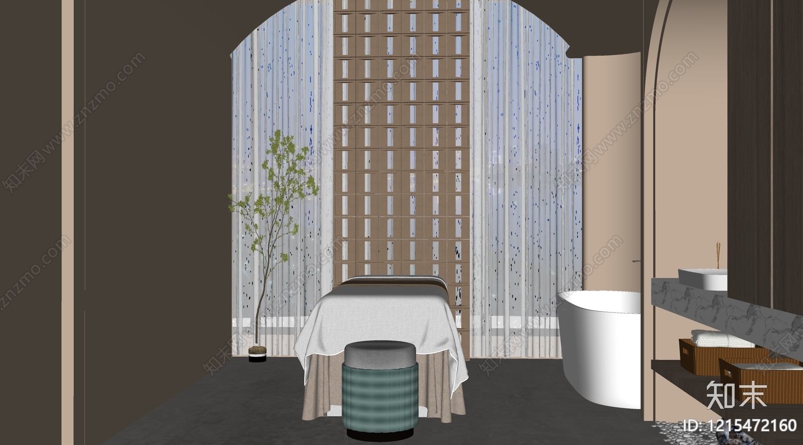 侘寂风SPA店SU模型下载【ID:1215472160】