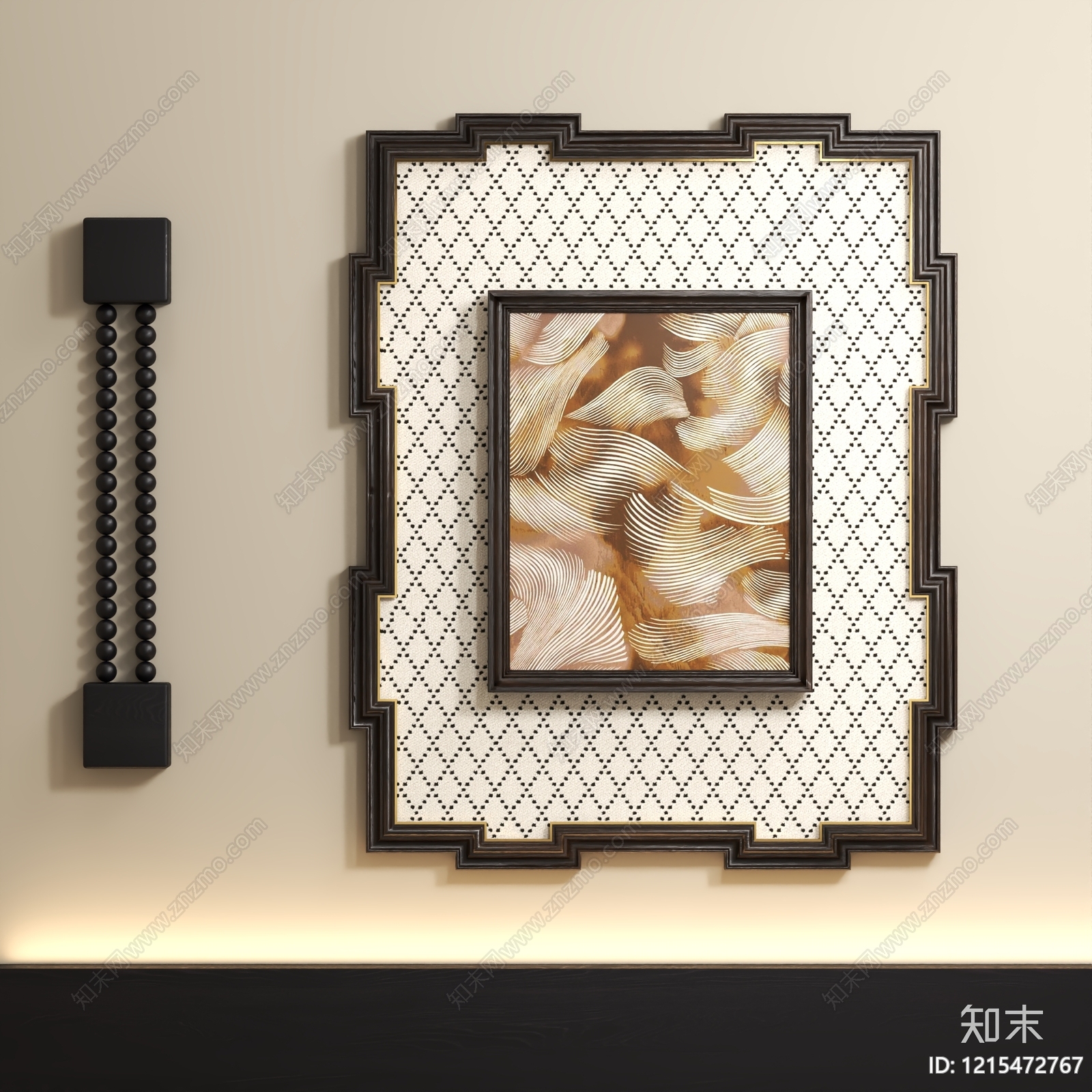 新中式挂画3D模型下载【ID:1215472767】