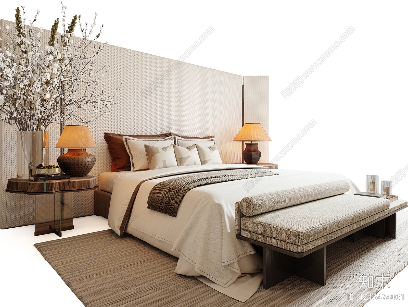 XX双人床3D模型下载【ID:1215474061】