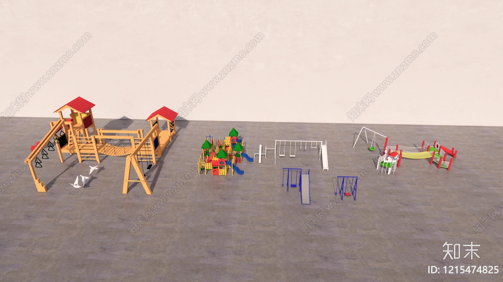 现代简约材料儿童器材儿童游乐设施SU模型下载【ID:1215474825】