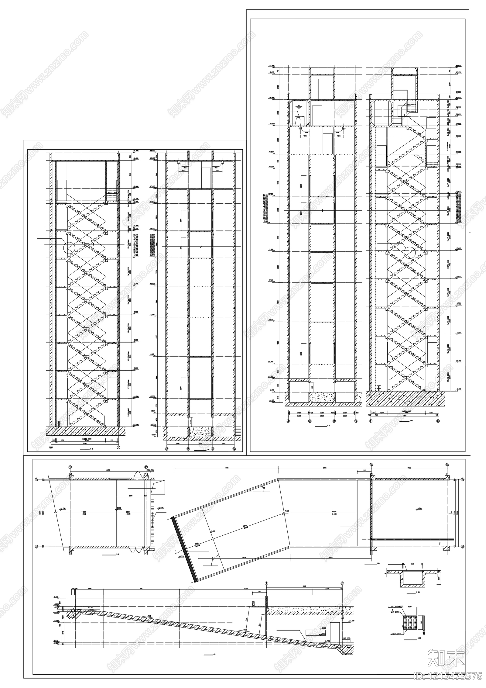 现代楼梯节点cad施工图下载【ID:1215475576】