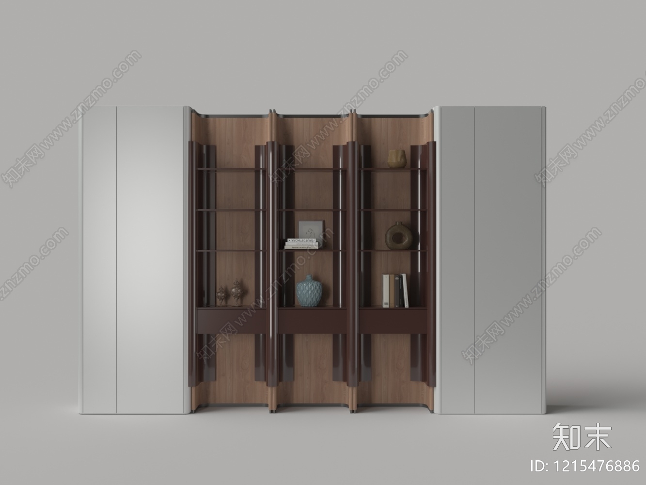现代简约书柜3D模型下载【ID:1215476886】
