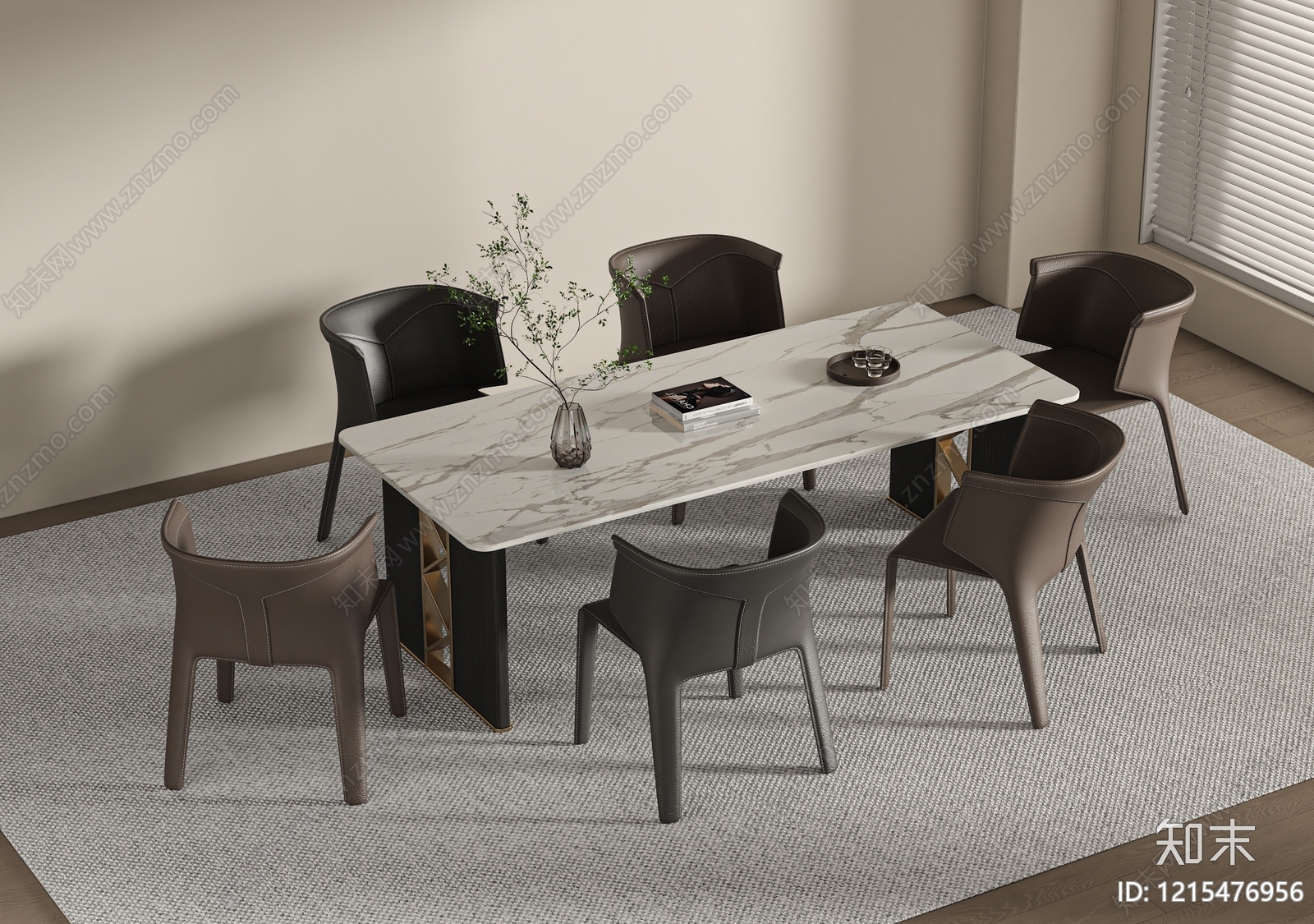 意式极简餐椅SU模型下载【ID:1215476956】