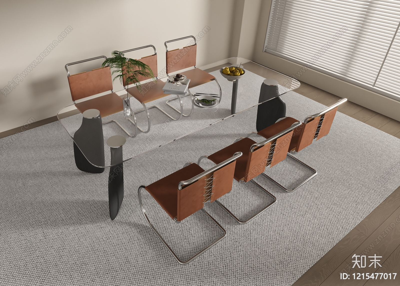 现代极简餐椅3D模型下载【ID:1215477017】