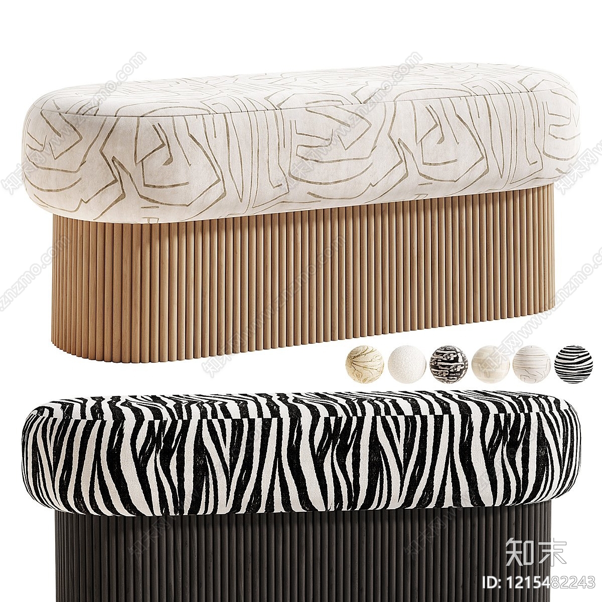 现代轻奢床尾凳3D模型下载【ID:1215482243】