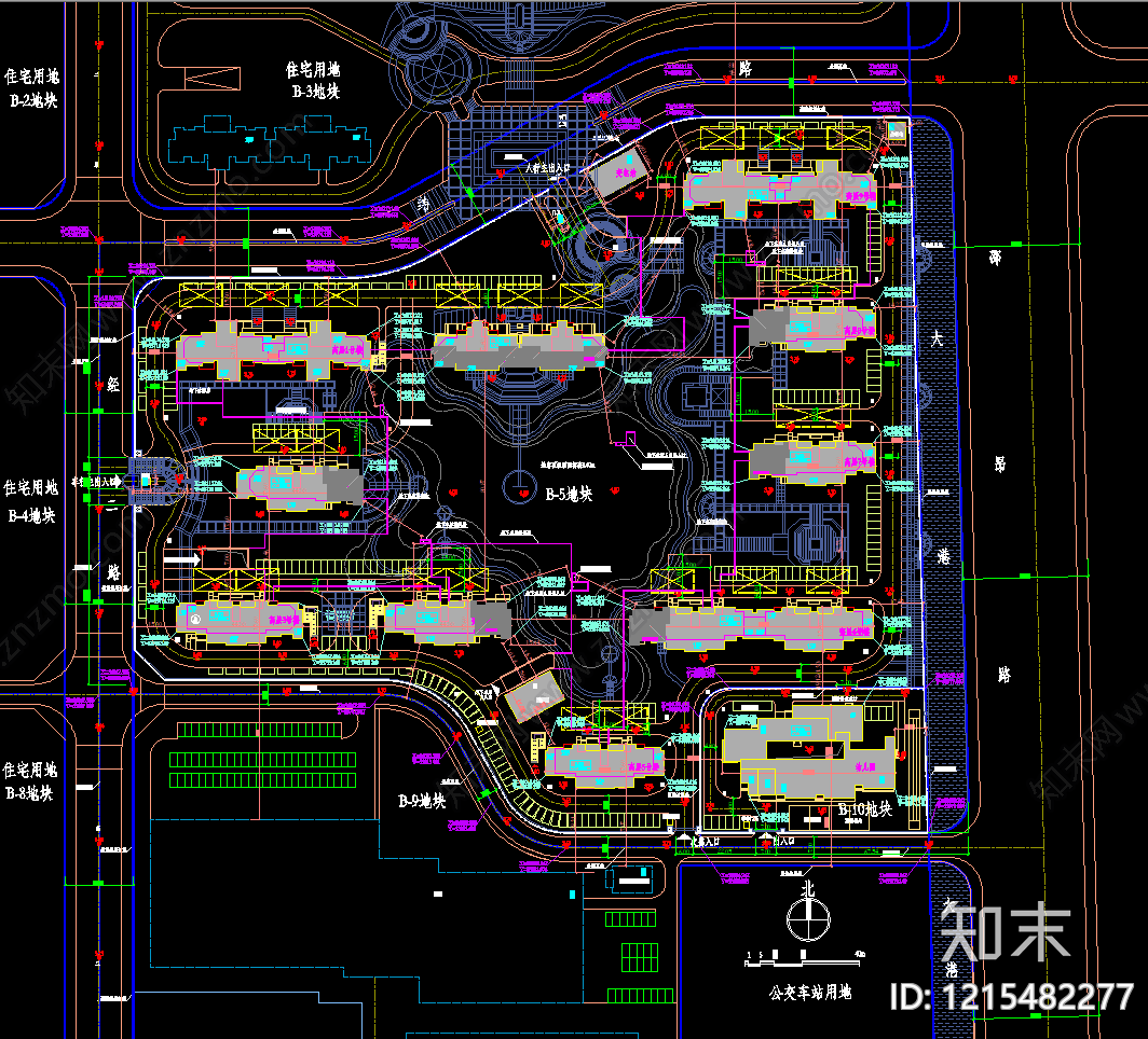 居住区规划cad施工图下载【ID:1215482277】