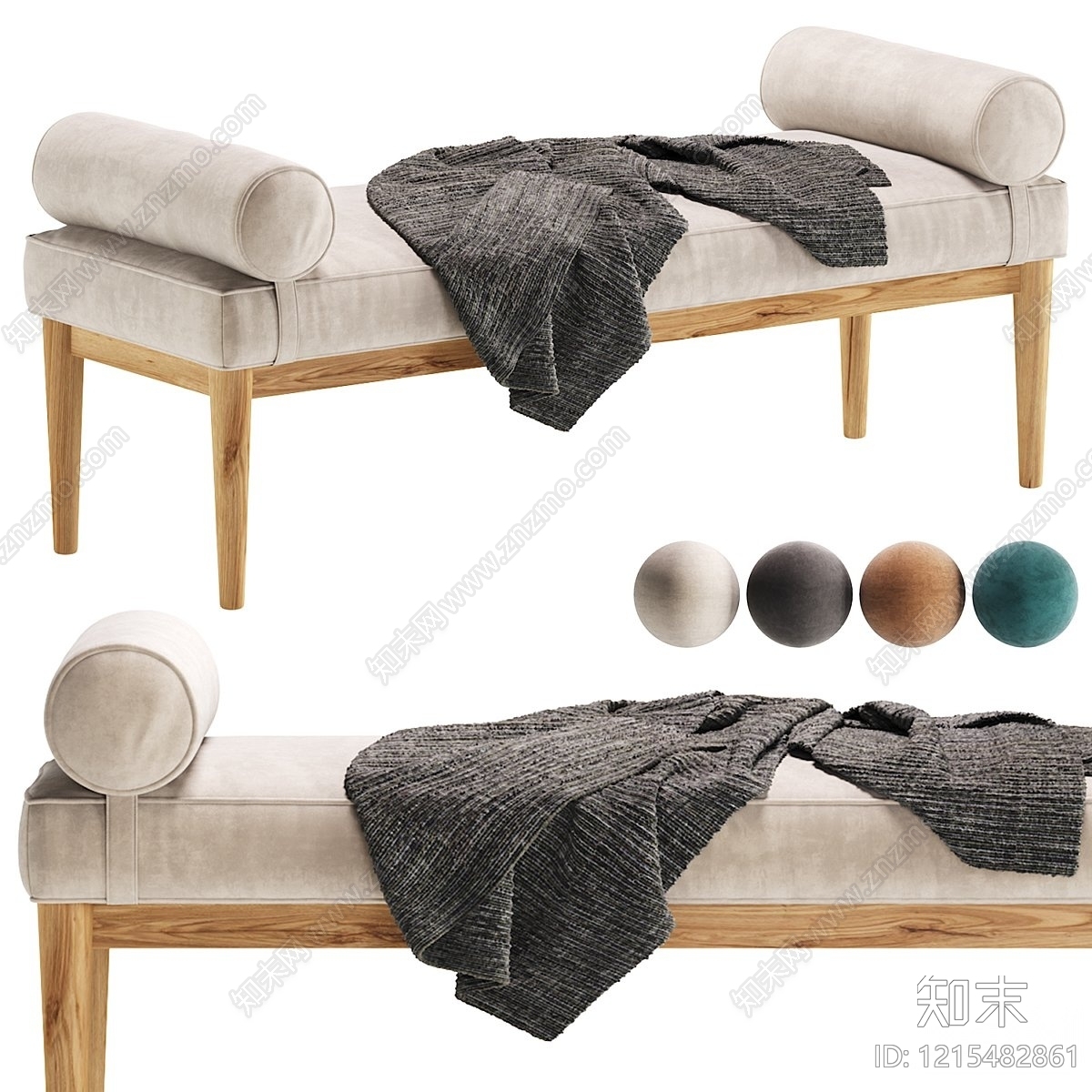 原木风床尾凳3D模型下载【ID:1215482861】