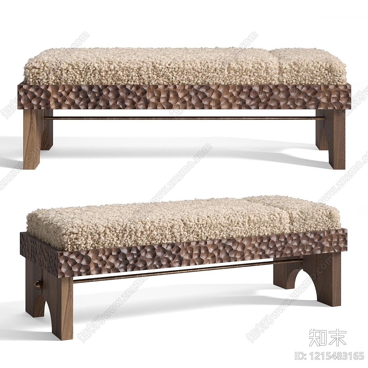 现代轻奢床尾凳3D模型下载【ID:1215483165】