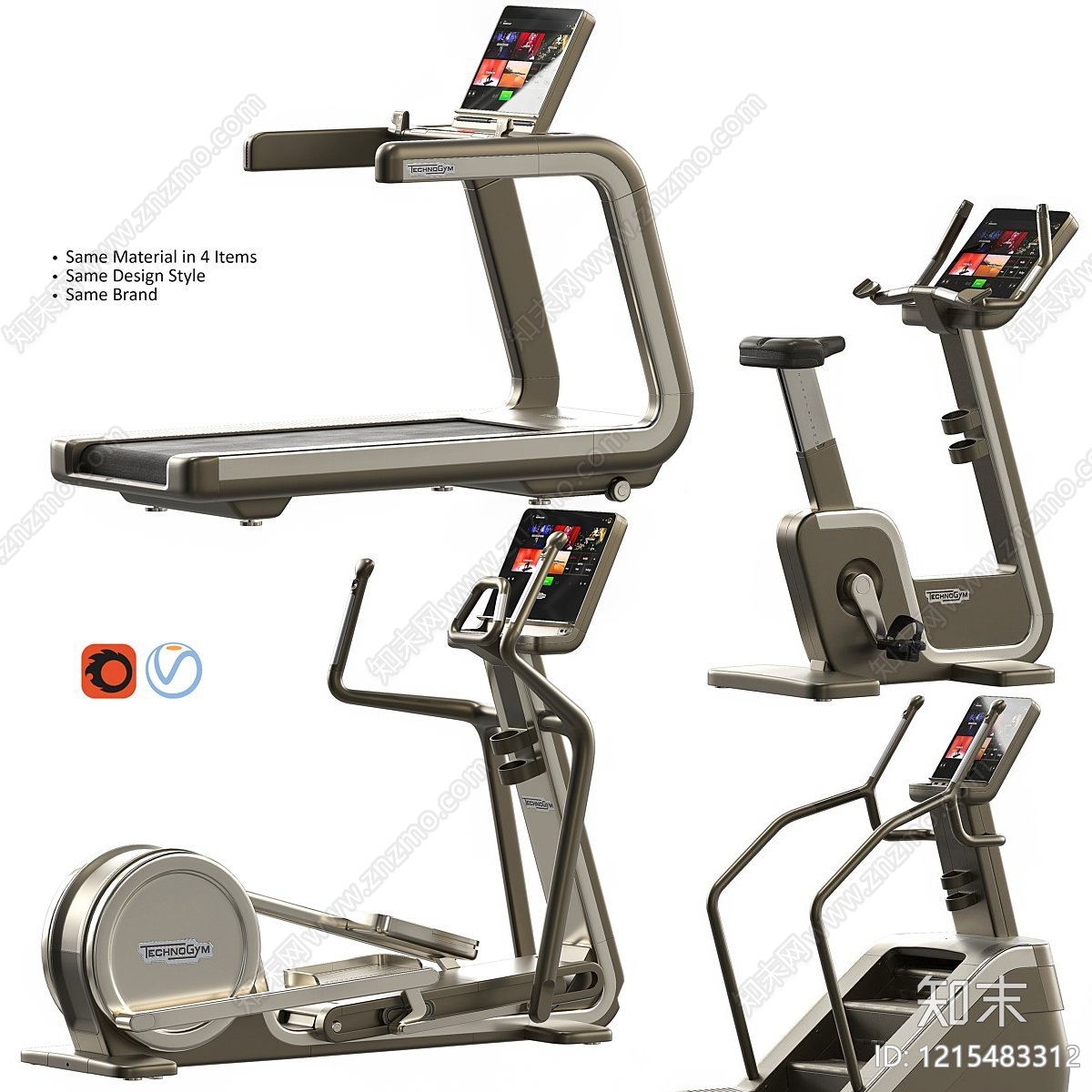 现代简约健身器材3D模型下载【ID:1215483312】