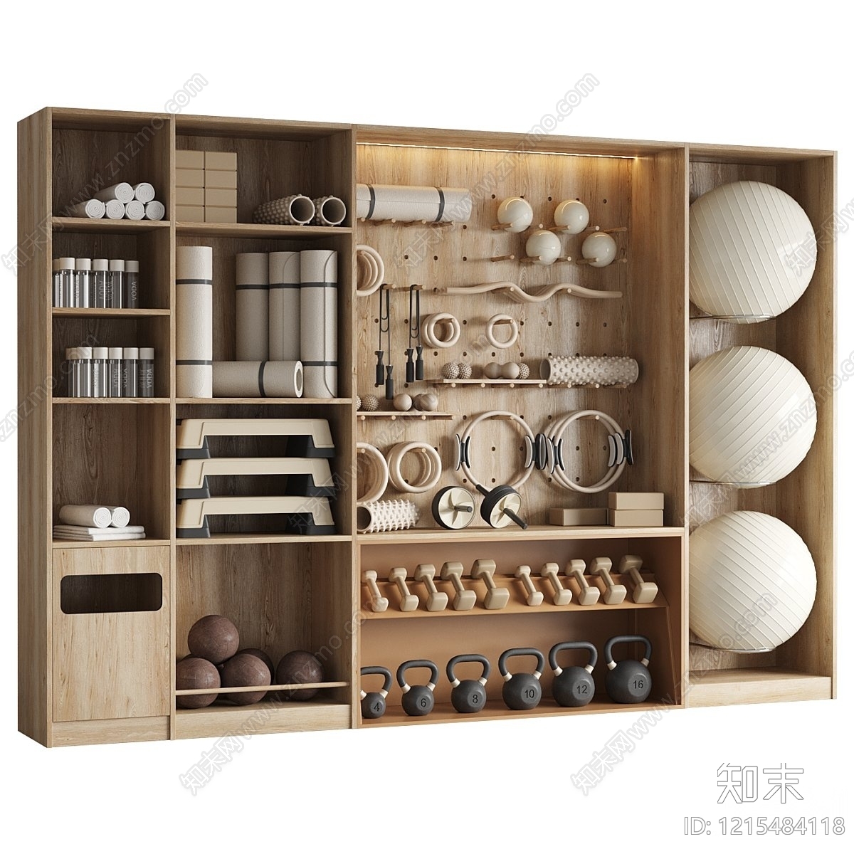 原木风健身器材3D模型下载【ID:1215484118】