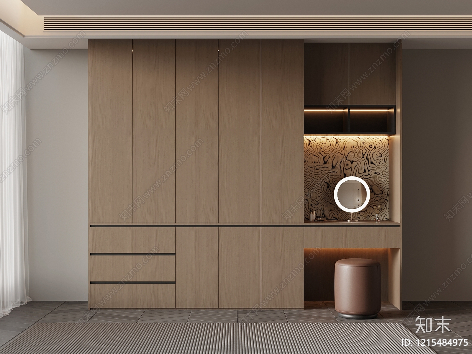 极简衣柜3D模型下载【ID:1215484975】