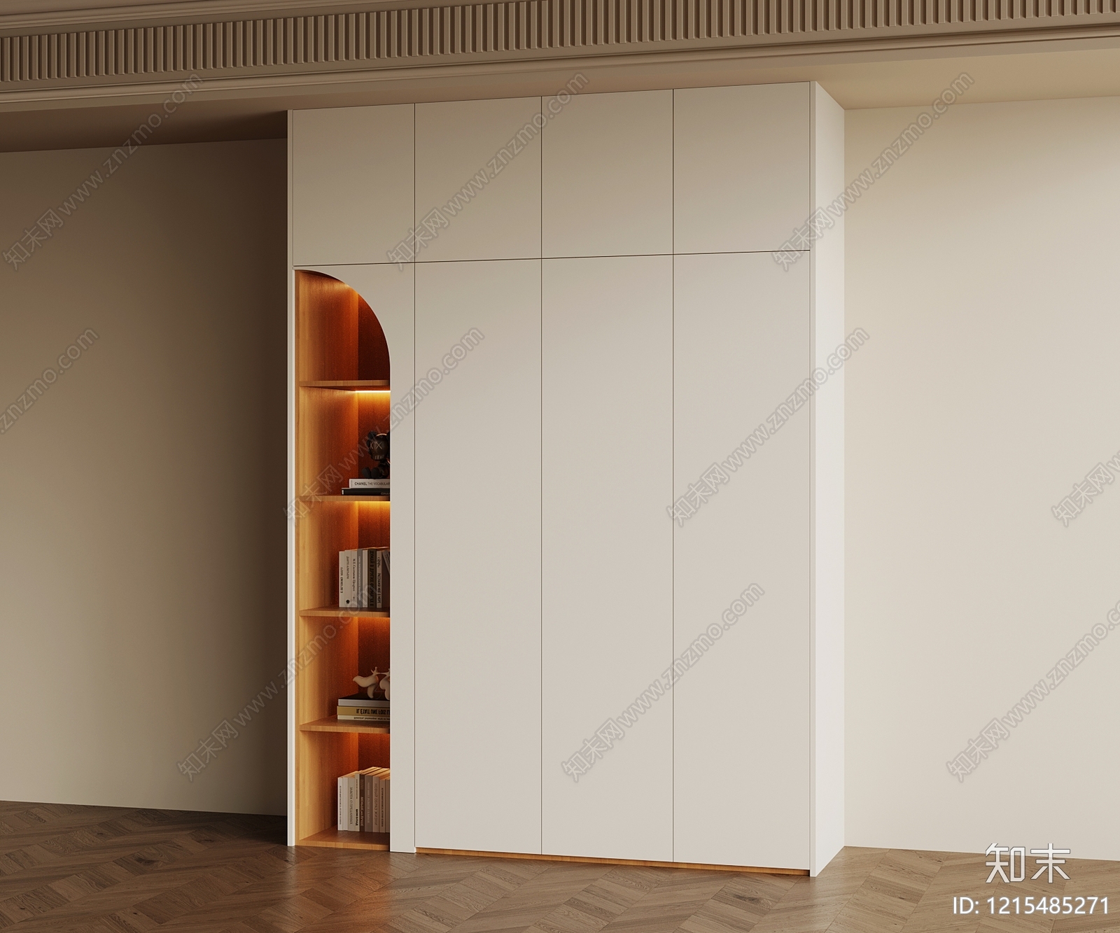 奶油风衣柜3D模型下载【ID:1215485271】