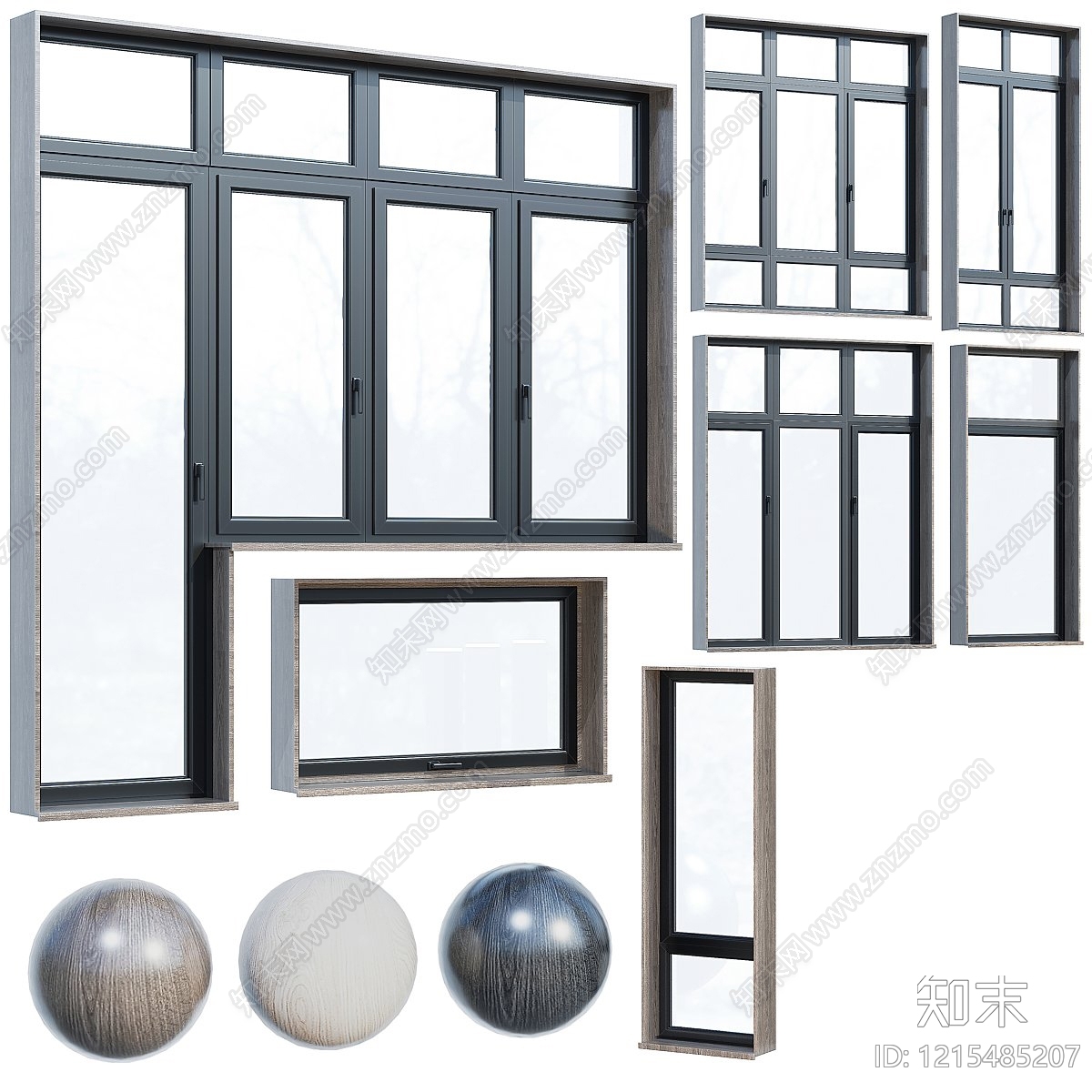 现代简约平开窗3D模型下载【ID:1215485207】