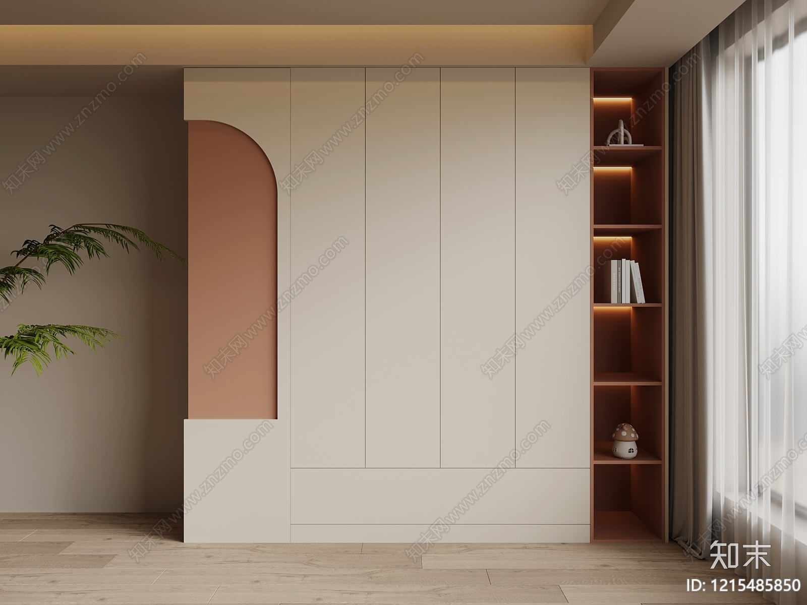 奶油风衣柜3D模型下载【ID:1215485850】