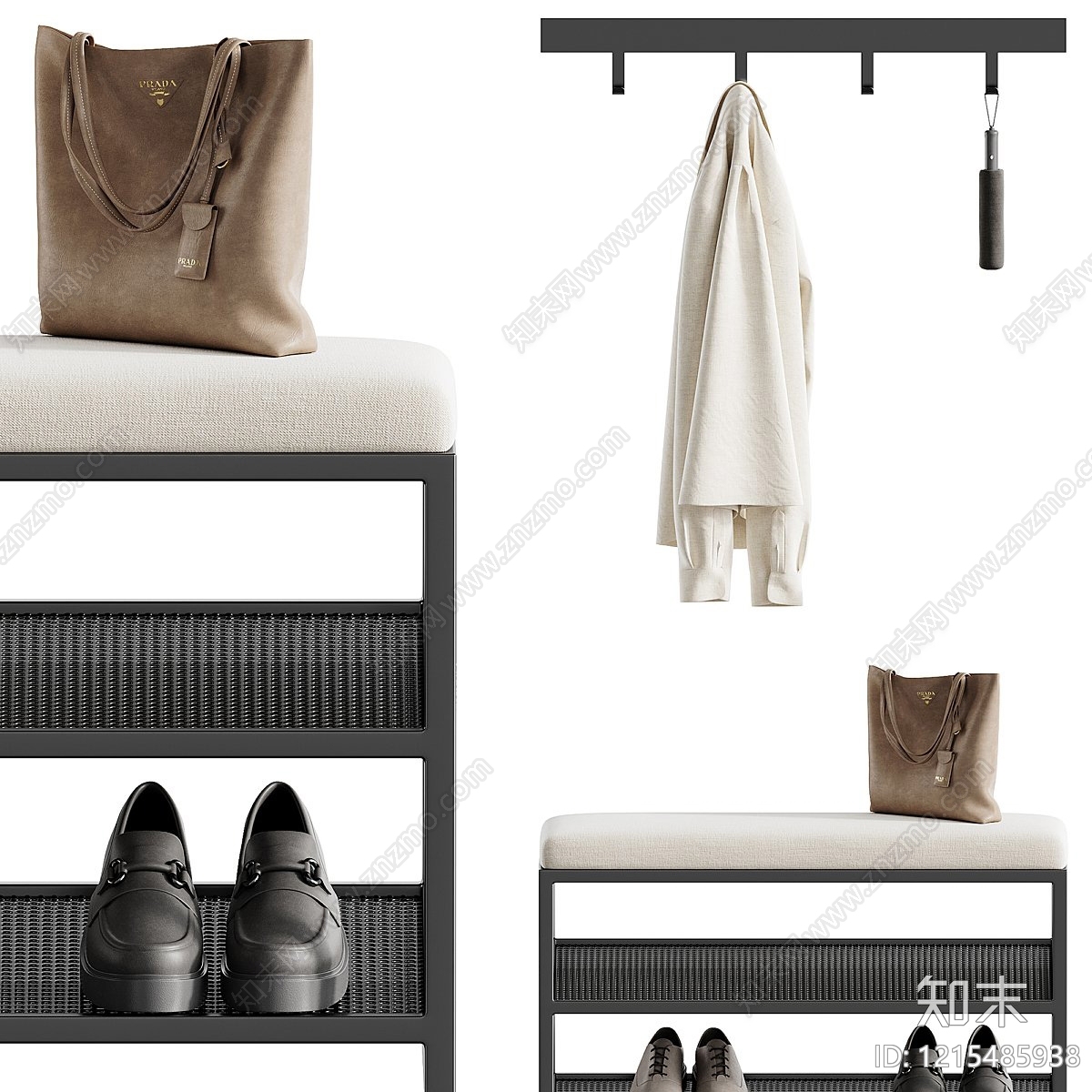 现代简约换鞋凳3D模型下载【ID:1215485938】