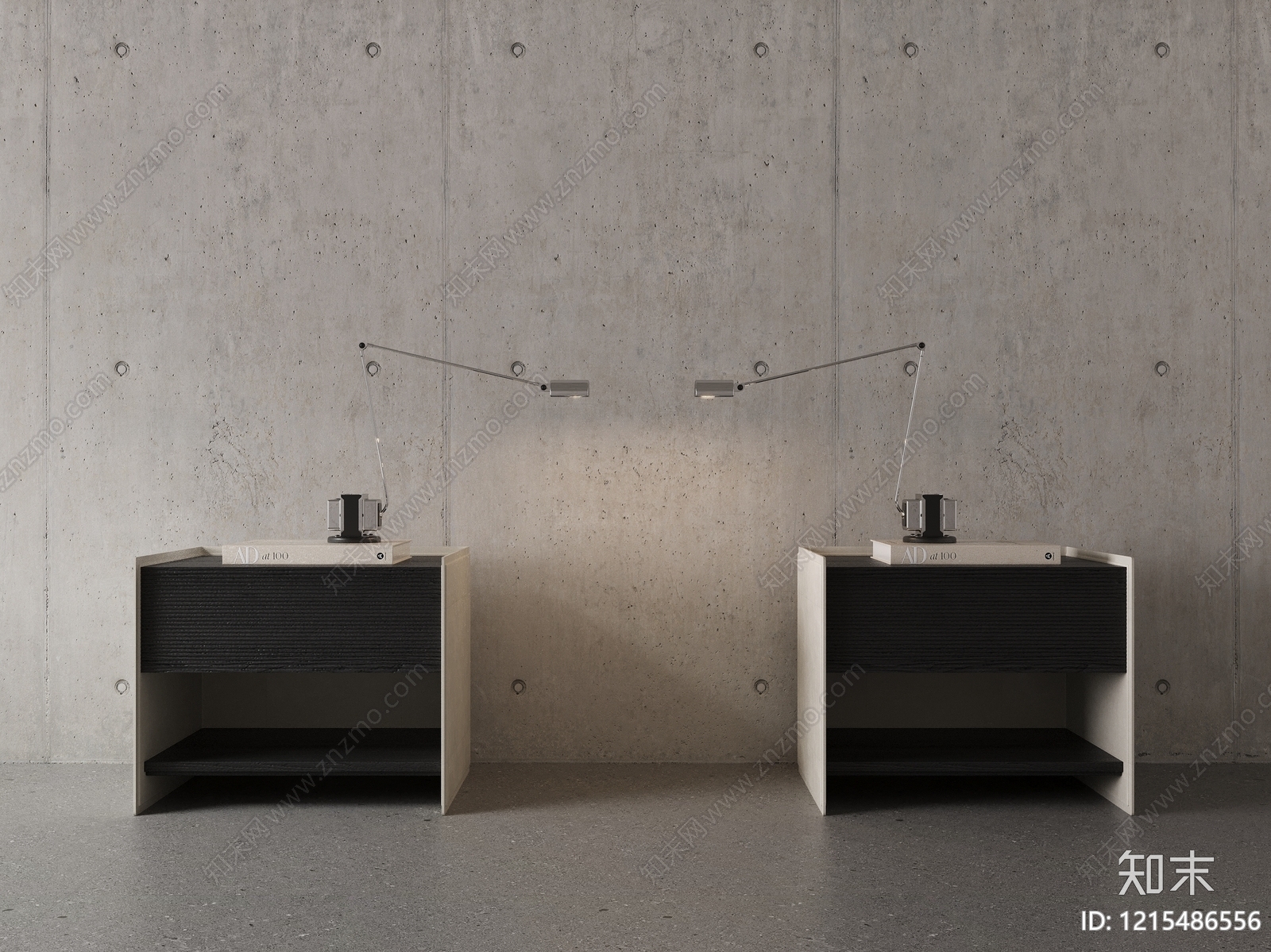 极简床头柜3D模型下载【ID:1215486556】