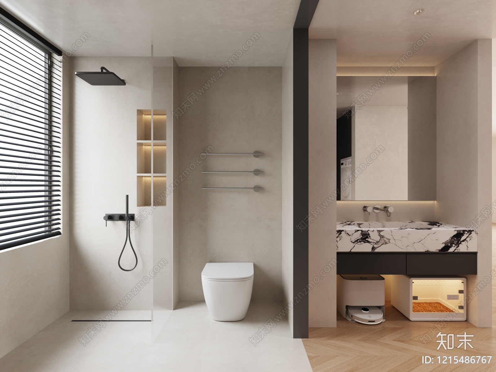 极简卫生间3D模型下载【ID:1215486767】