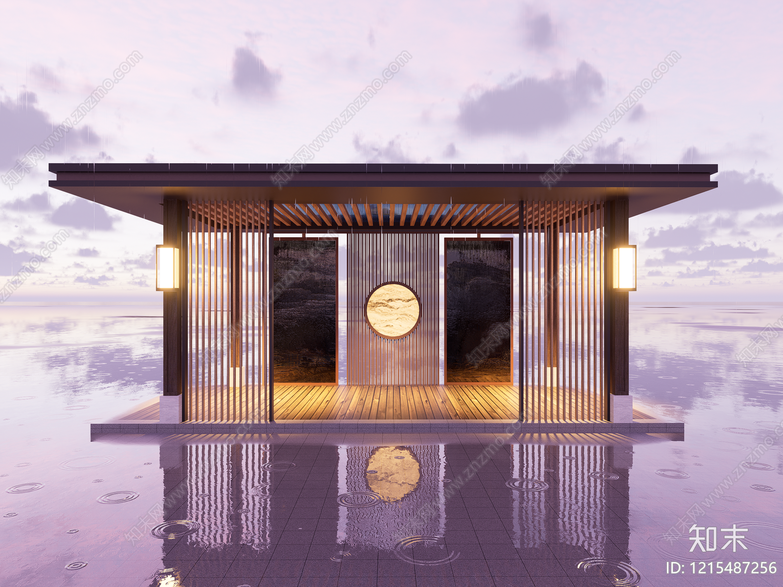 新中式廊架SU模型下载【ID:1215487256】