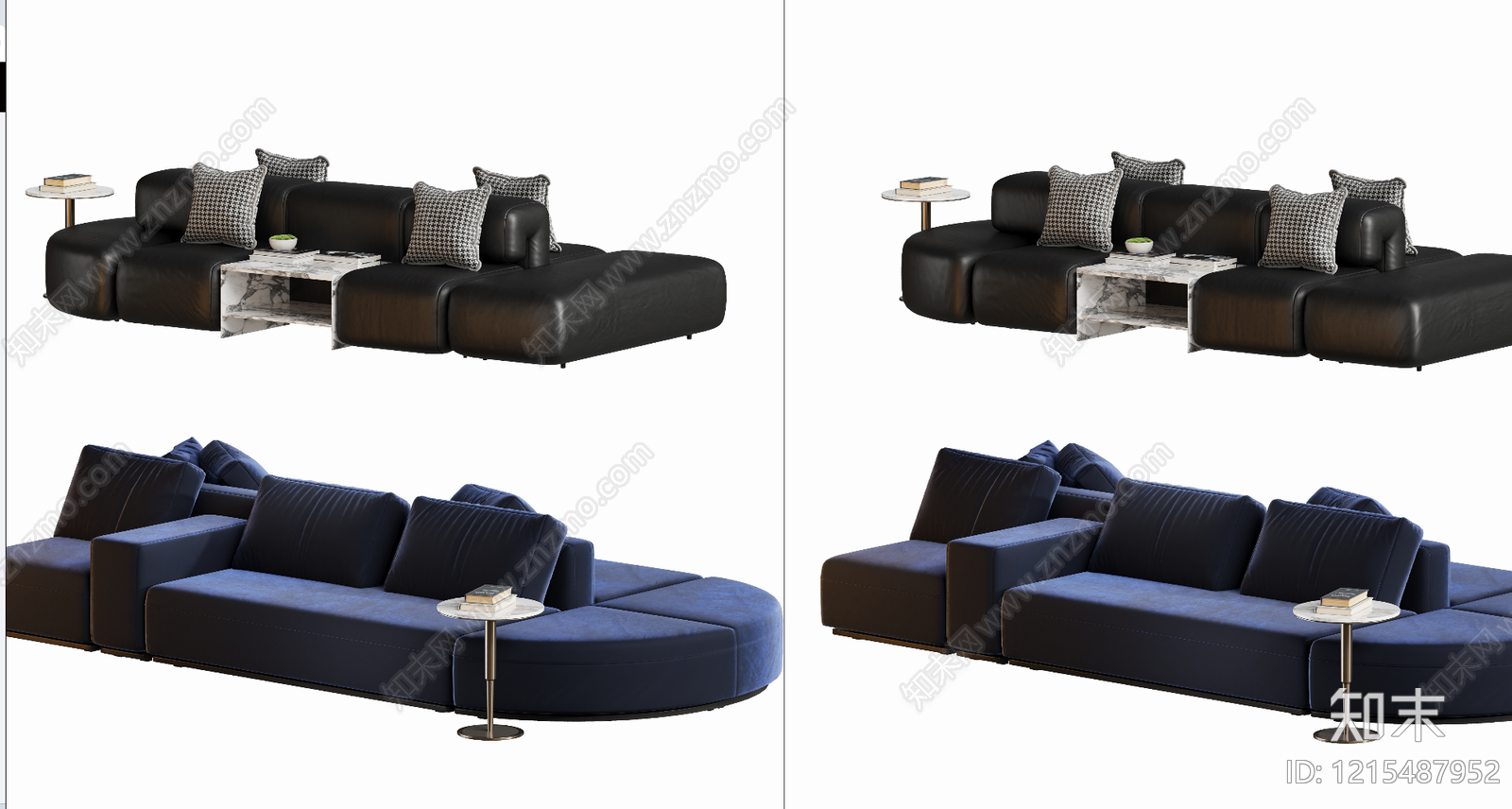 极简沙发组合SU模型下载【ID:1215487952】