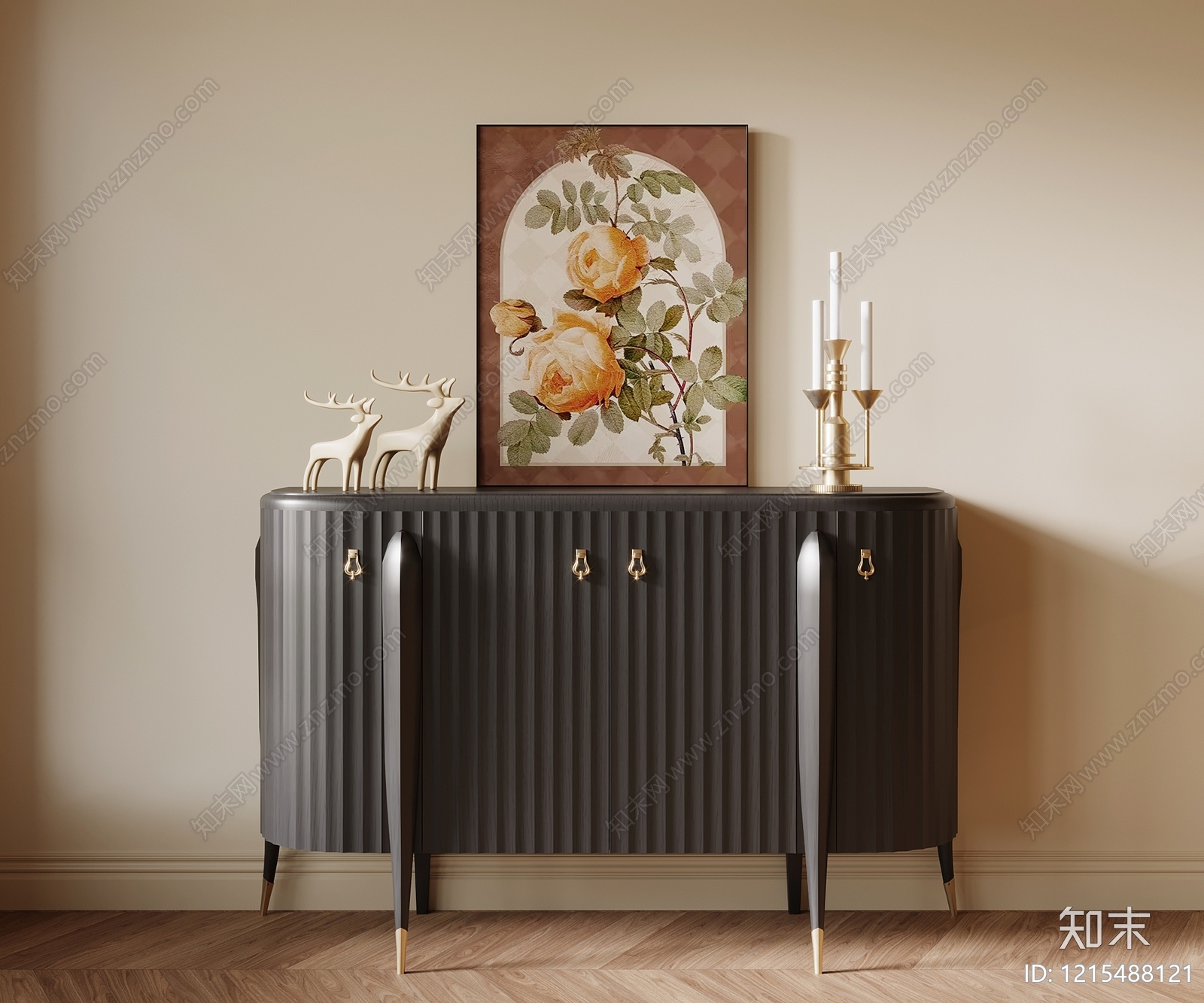 现代轻奢玄关柜SU模型下载【ID:1215488121】