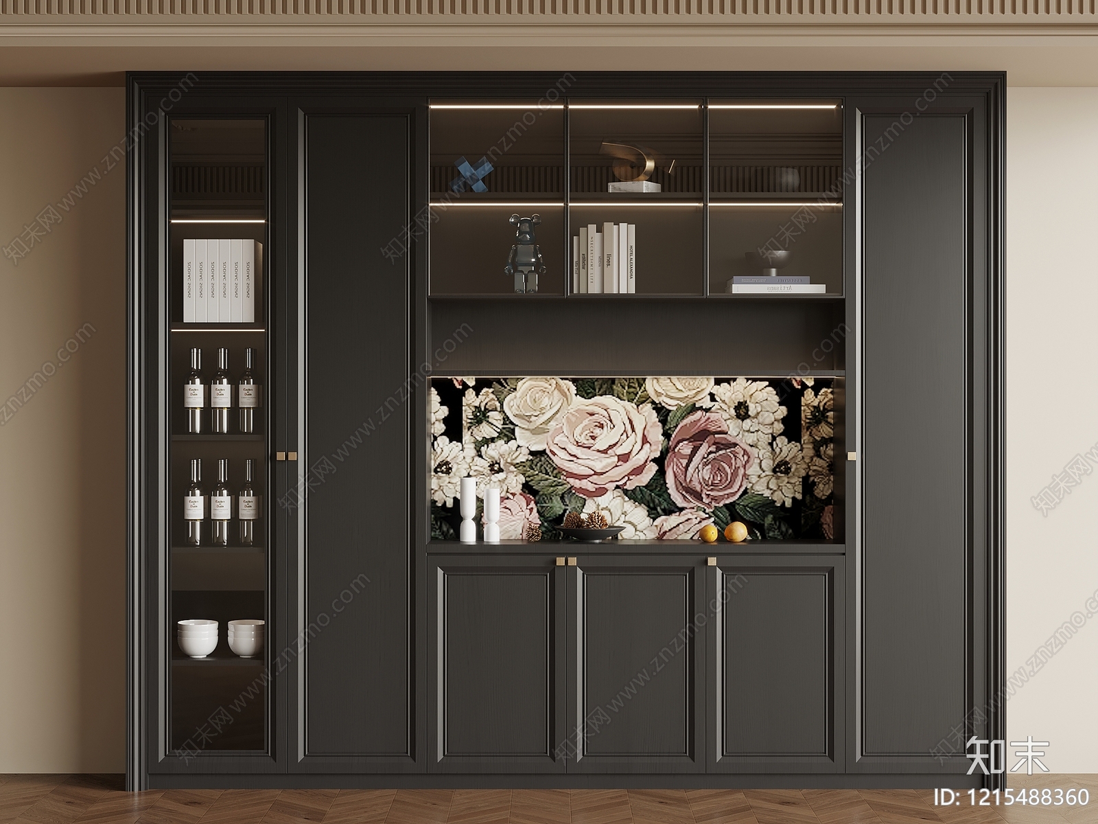 现代轻奢餐边柜SU模型下载【ID:1215488360】