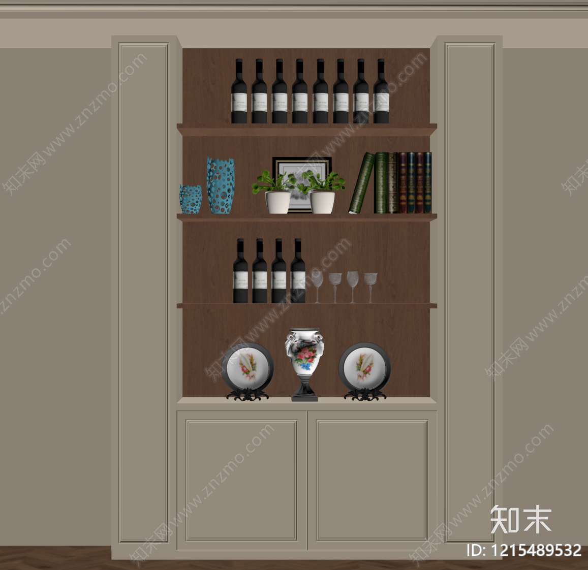 现代酒柜SU模型下载【ID:1215489532】