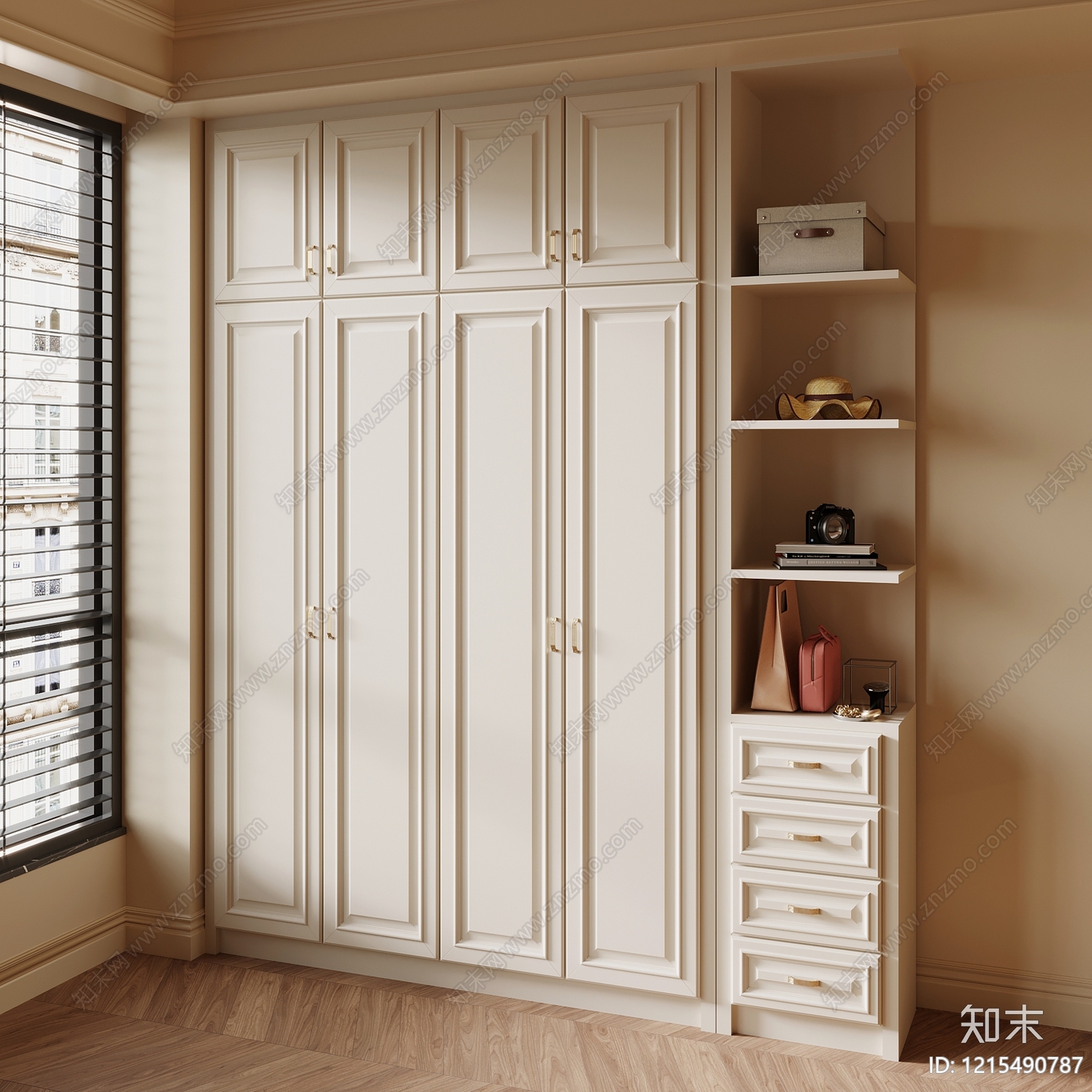 现代衣柜SU模型下载【ID:1215490787】
