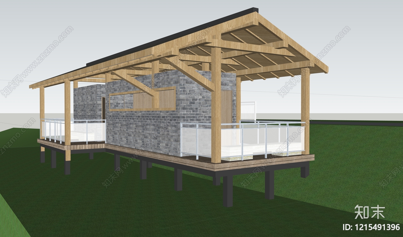 新中式小公建SU模型下载【ID:1215491396】