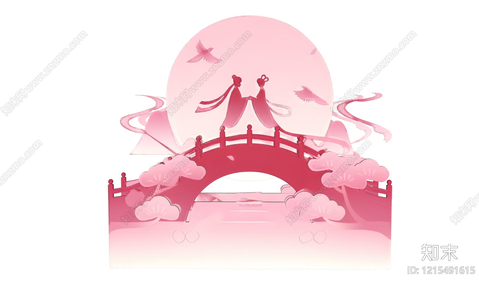 新中式签到处SU模型下载【ID:1215491615】