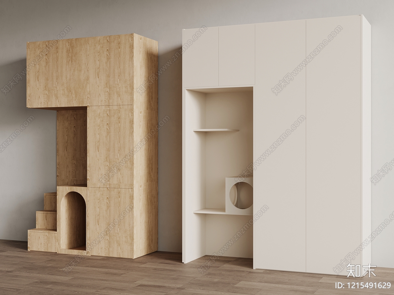 现代简约猫爬架3D模型下载【ID:1215491629】