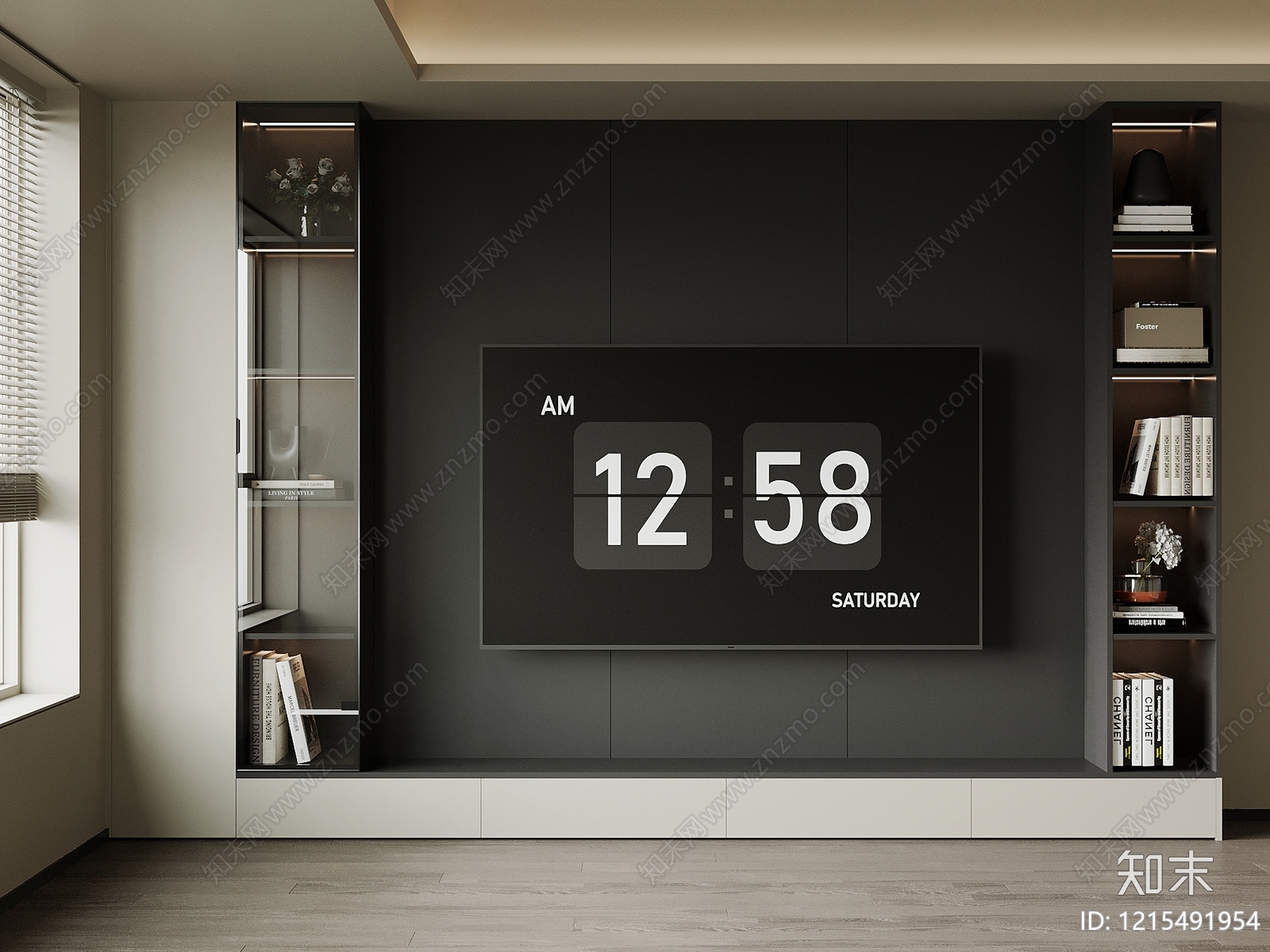 现代简约电视背景墙3D模型下载【ID:1215491954】