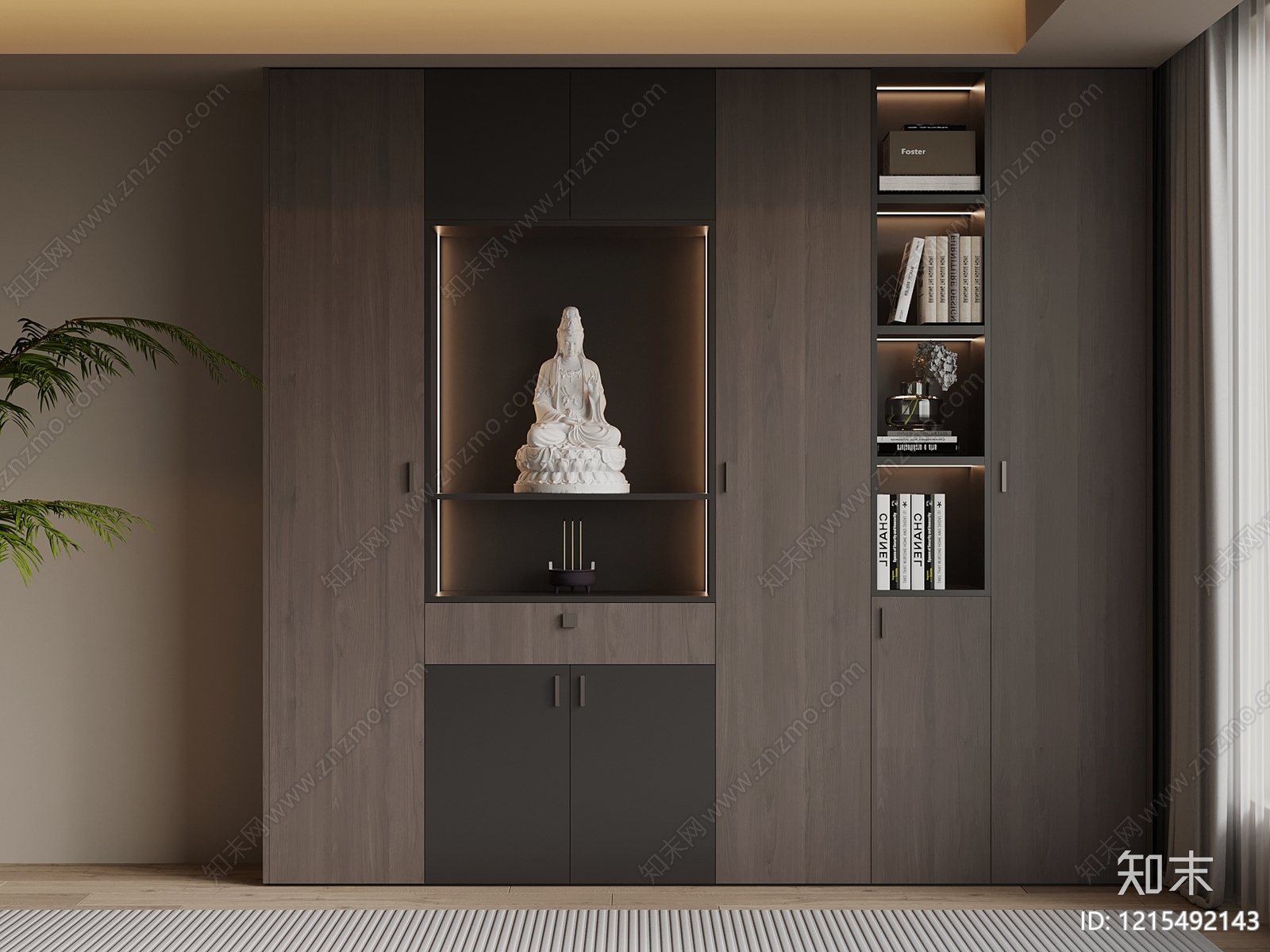 新中式佛堂3D模型下载【ID:1215492143】