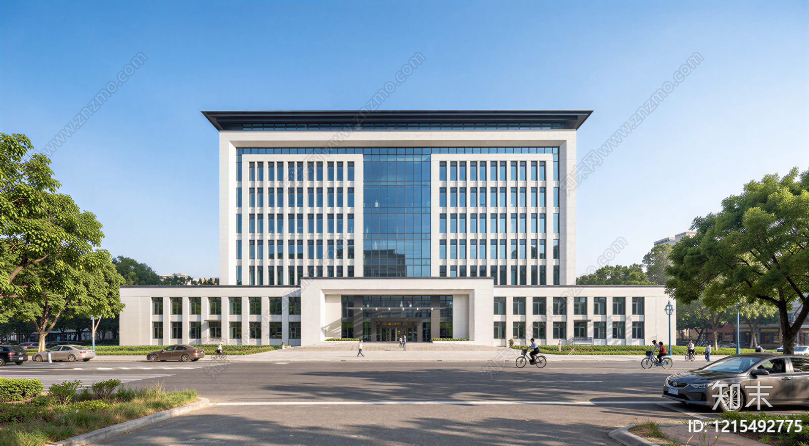 新中式政府办公楼SU模型下载【ID:1215492775】