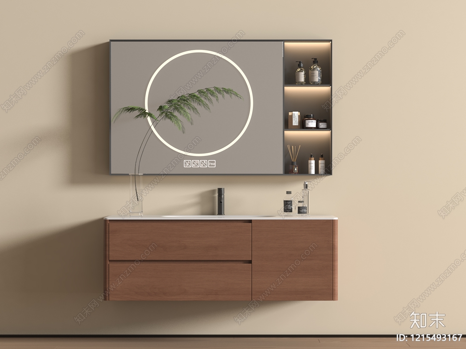现代简约浴室柜SU模型下载【ID:1215493167】