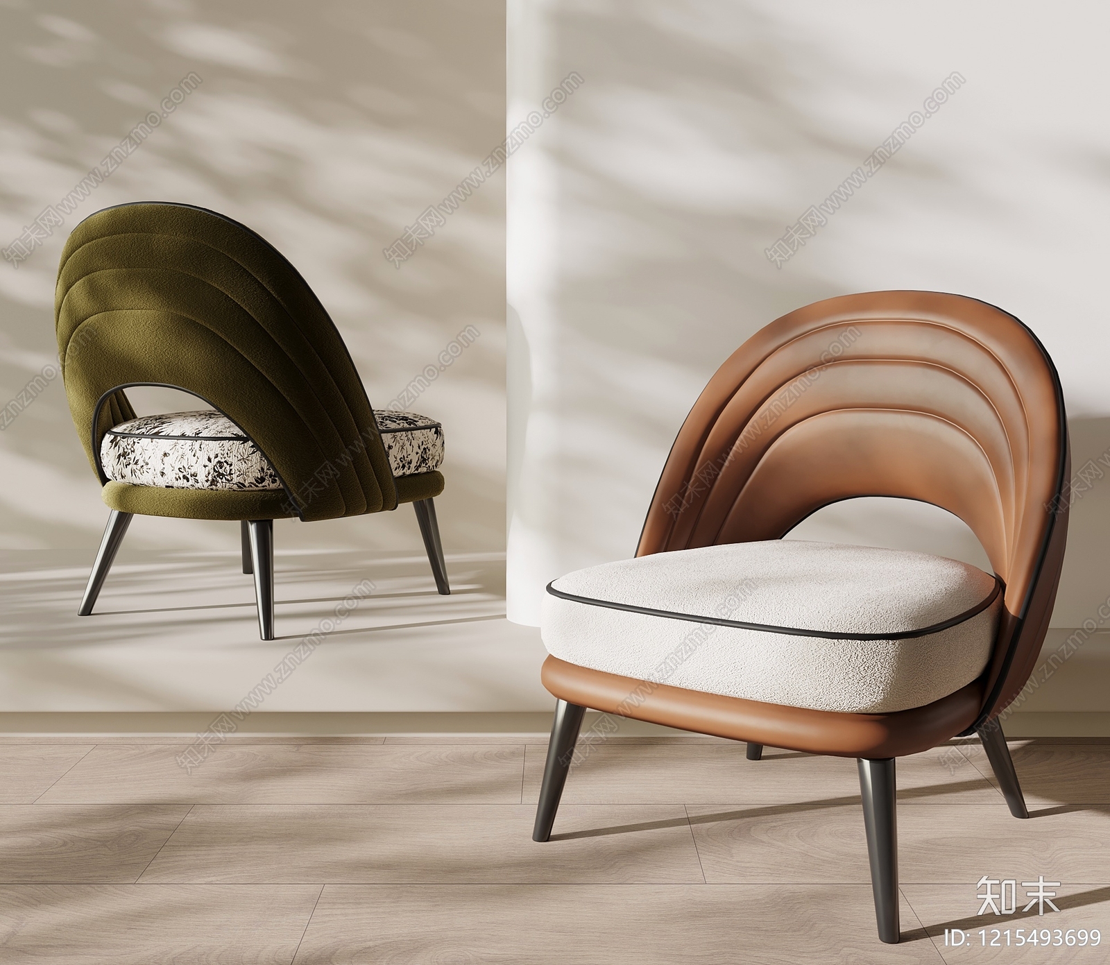现代简约单人沙发3D模型下载【ID:1215493699】