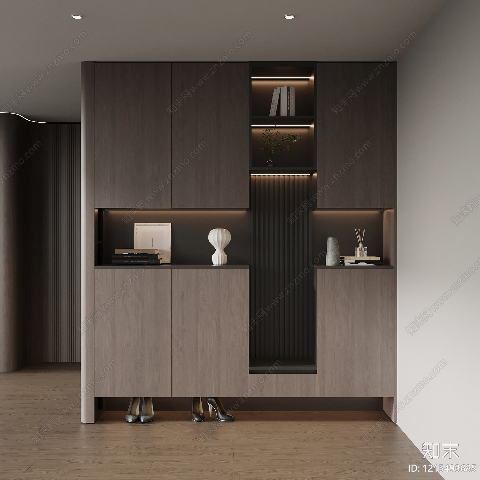 极简玄关柜SU模型下载【ID:1215493685】