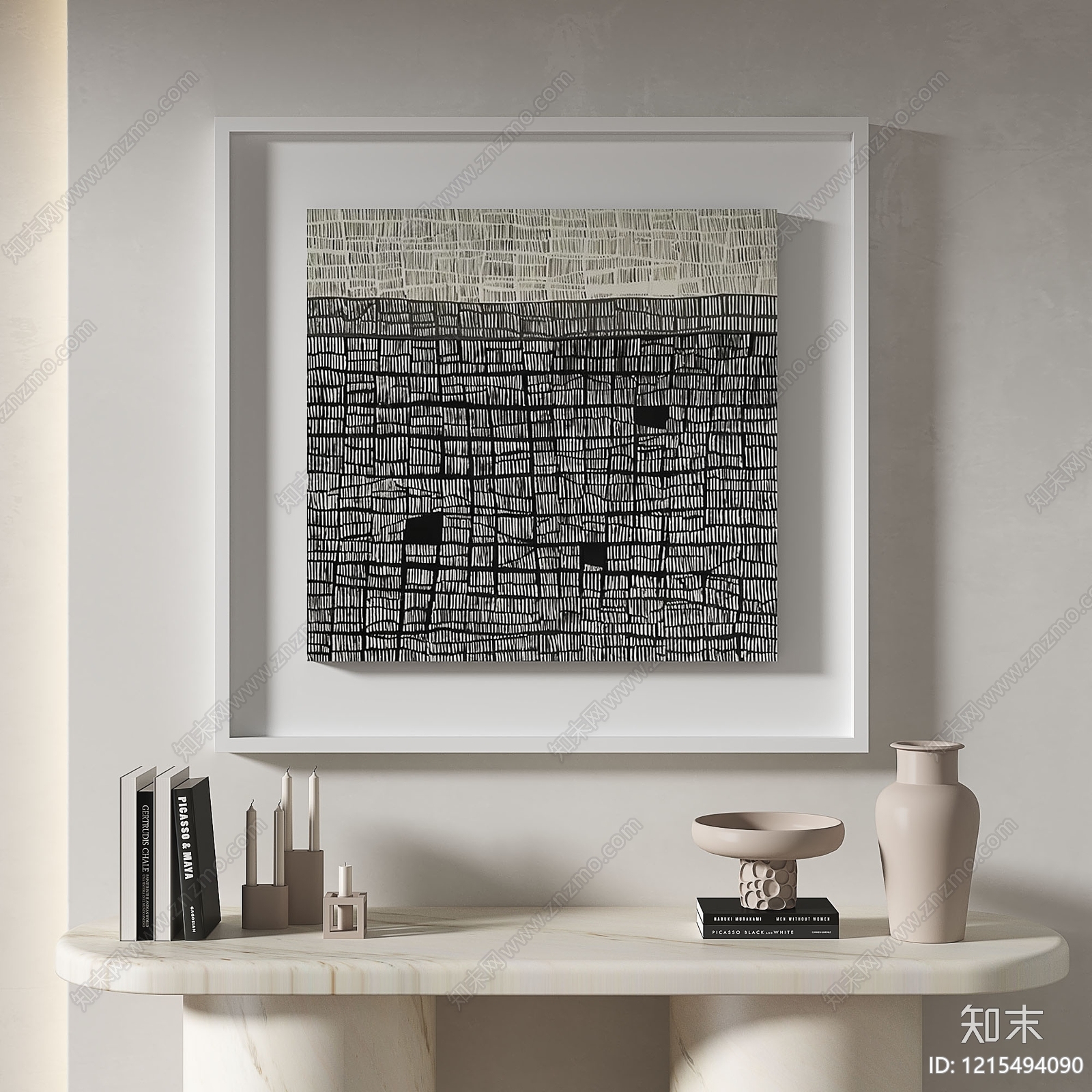 奶油风玄关3D模型下载【ID:1215494090】
