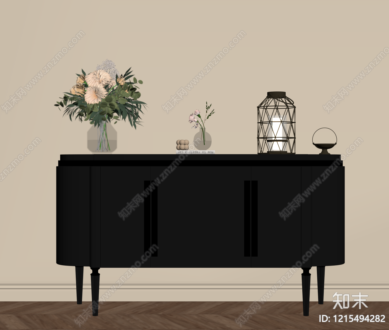 现代轻奢玄关柜SU模型下载【ID:1215494282】