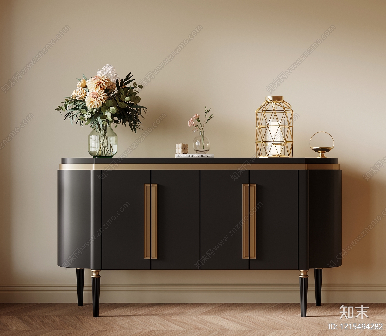 现代轻奢玄关柜SU模型下载【ID:1215494282】