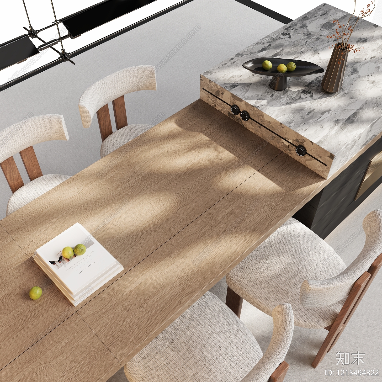 现代简约餐桌椅3D模型下载【ID:1215494322】