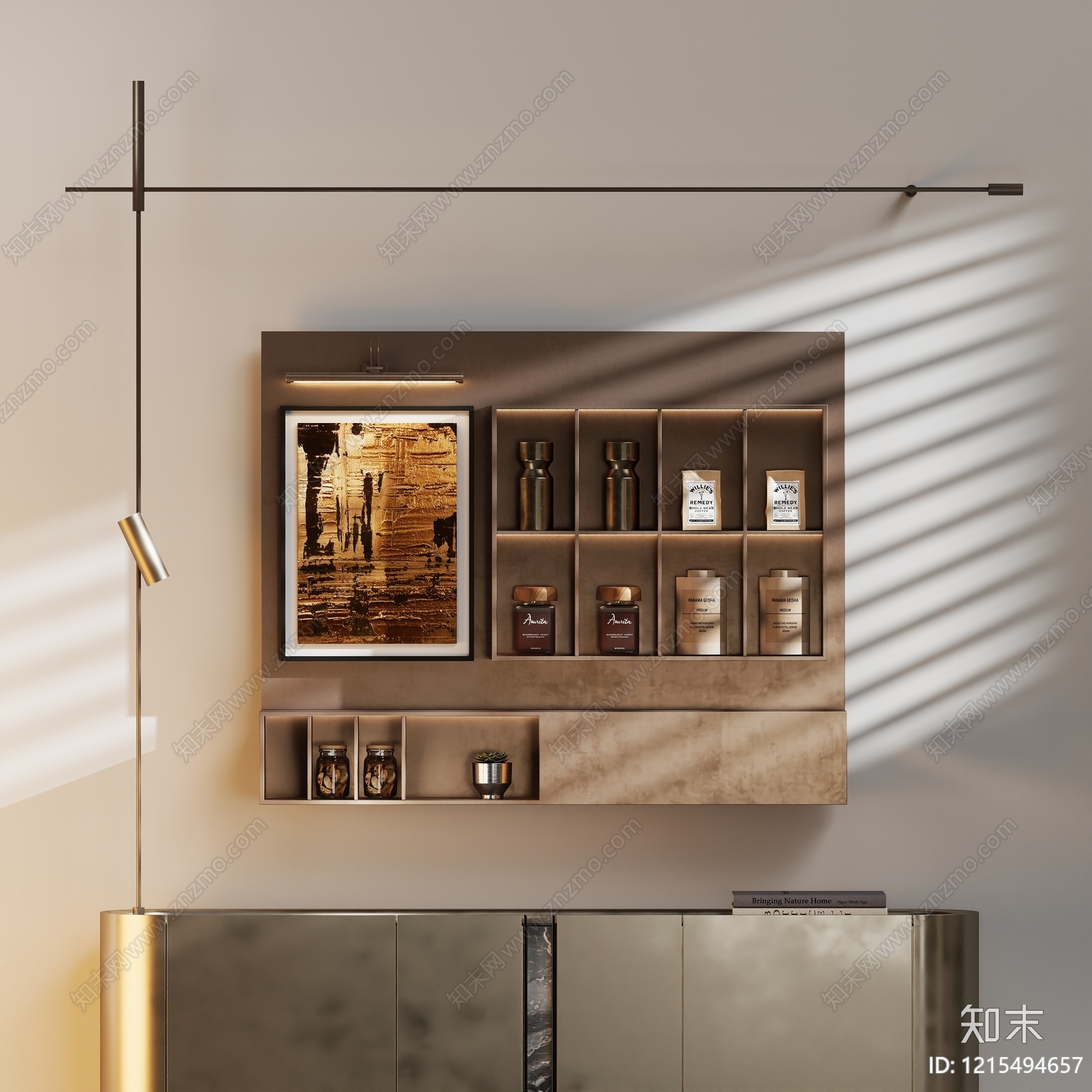 意式轻奢餐边柜SU模型下载【ID:1215494657】