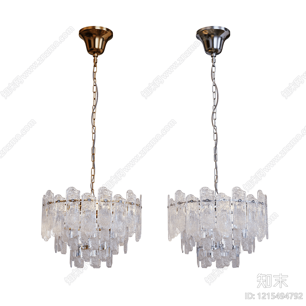 复古轻奢水晶吊灯3D模型下载【ID:1215494792】