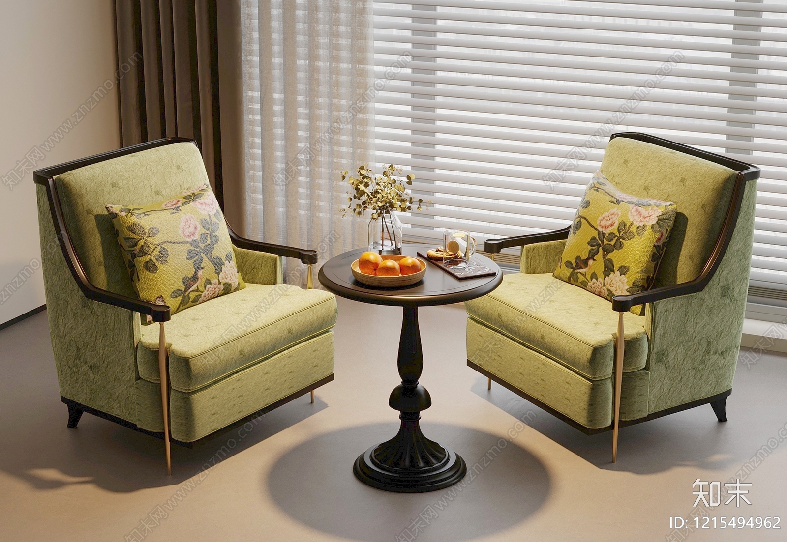 新古典休闲桌椅3D模型下载【ID:1215494962】