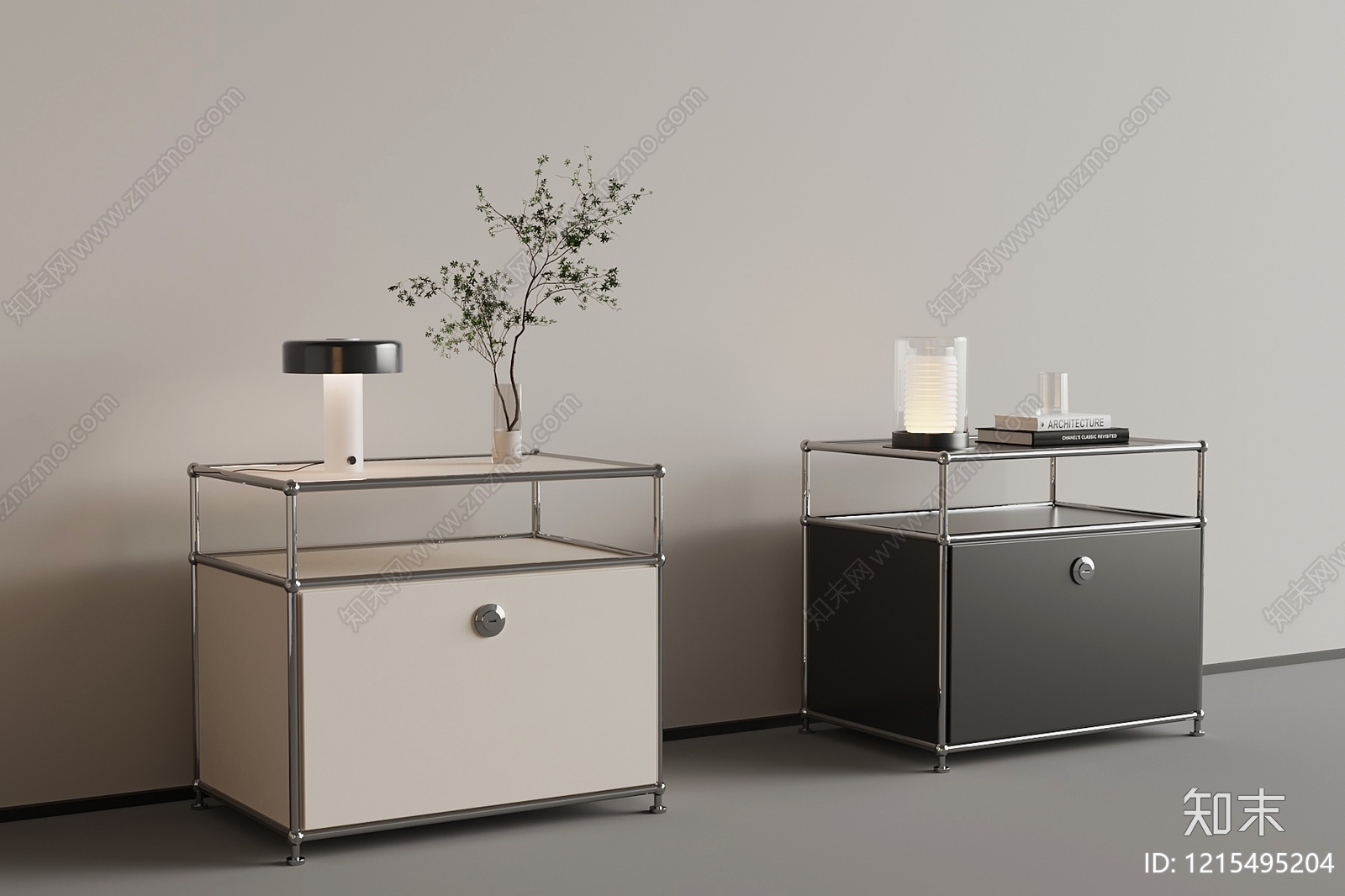 极简床头柜3D模型下载【ID:1215495204】