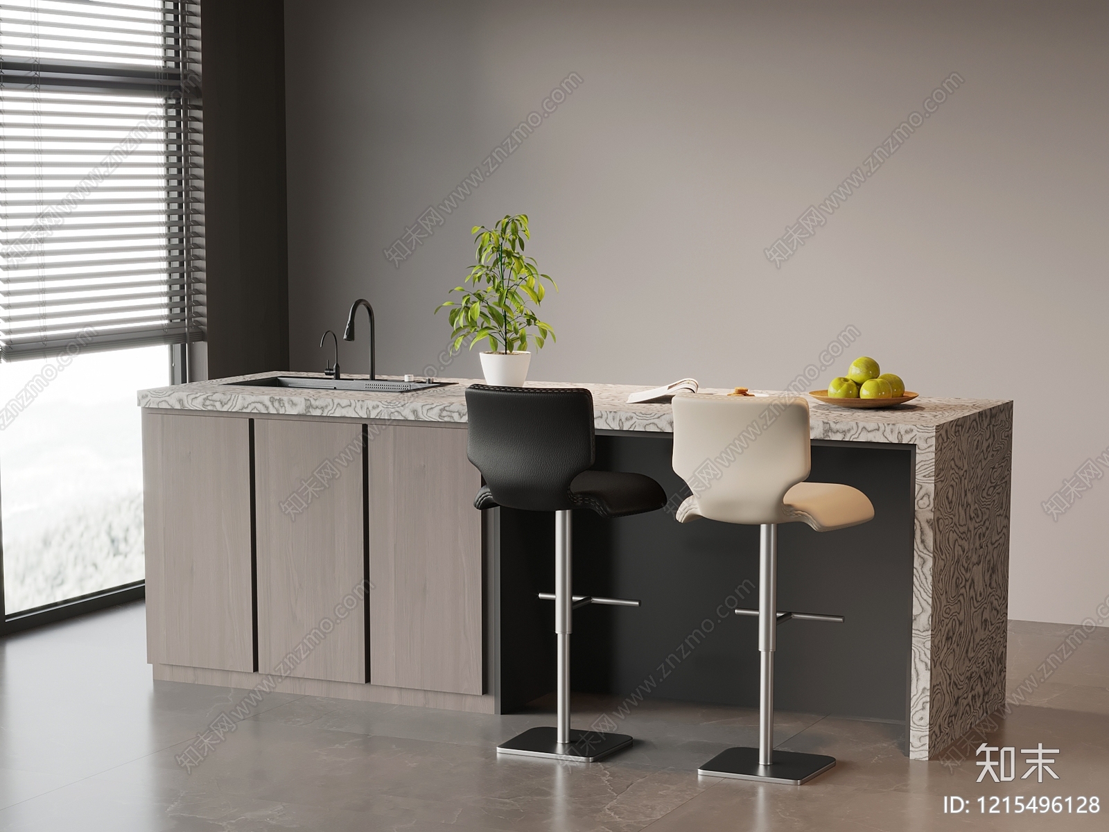 现代极简岛台SU模型下载【ID:1215496128】