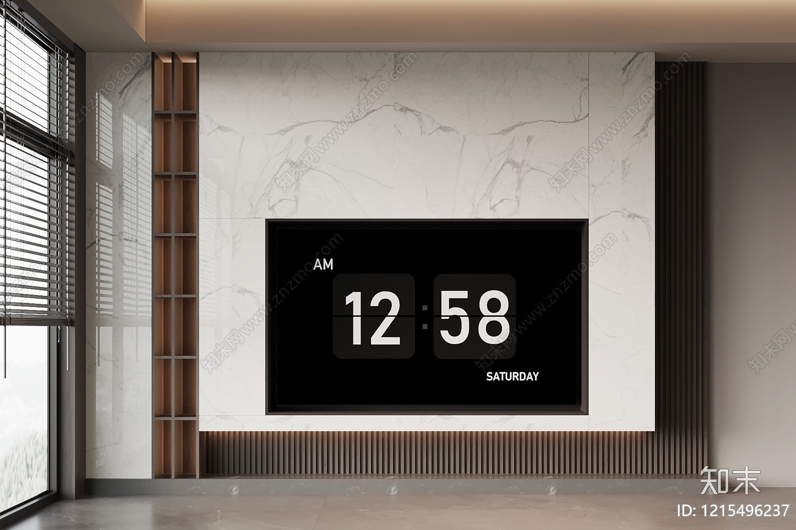 现代简约背景墙SU模型下载【ID:1215496237】